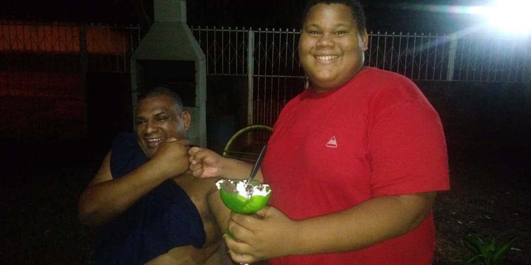 Paulo e seu enteado Samuel