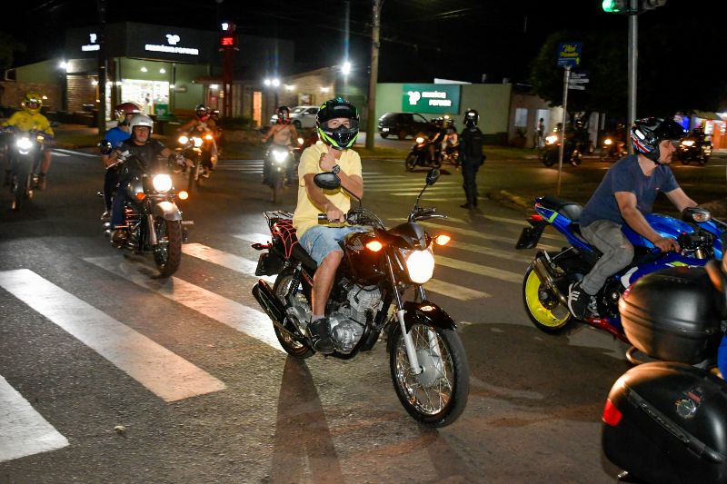 Motociata seguiu pelas principais ruas da cidade